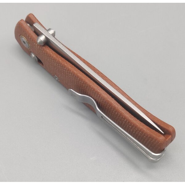 SRM Knives 255L-MN Medal Ambi Lock Folder brown G10