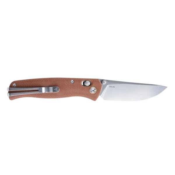SRM Knives 255L-MN Medal Ambi Lock Folder brown G10