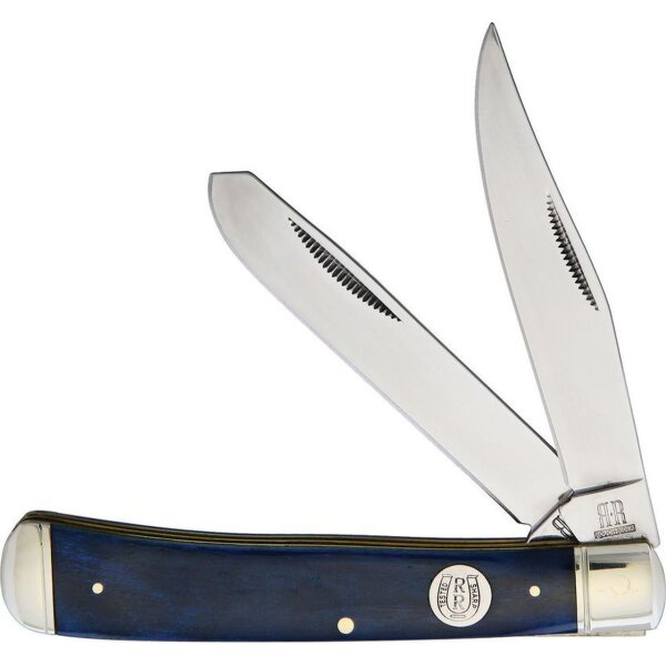 Rough Ryder Classic Trapper Navy Blue Bone Knochen blau 2 Klingen