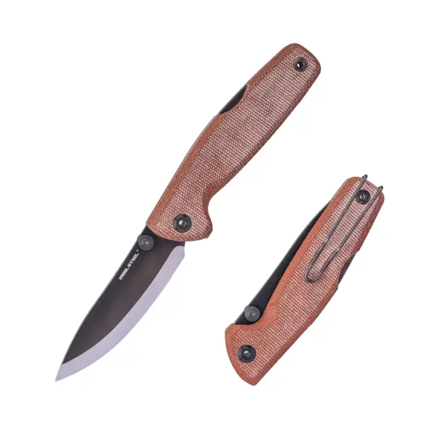Real Steel RSK Yak Scandi Grind Bushcraft Folder Natural Micarta