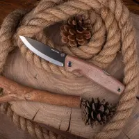 Real Steel RSK Yak Scandi Grind Bushcraft Folder Natural...