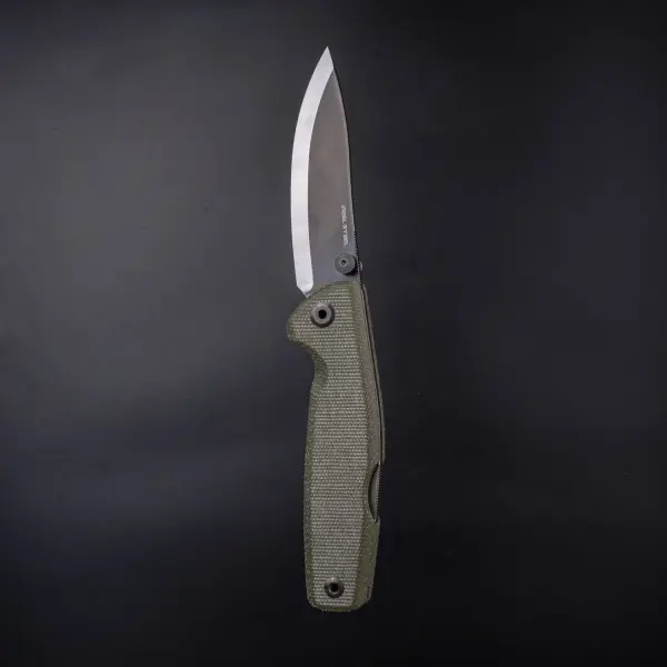 Real Steel RSK Yak Scandi Grind Bushcraft Folder Green Micarta