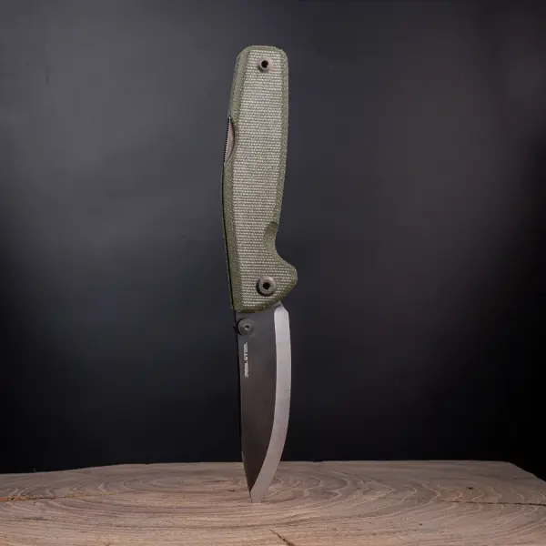 Real Steel RSK Yak Scandi Grind Bushcraft Folder Green Micarta