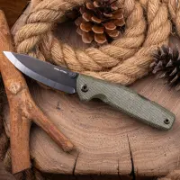Real Steel RSK Yak Scandi Grind Bushcraft Folder Green...
