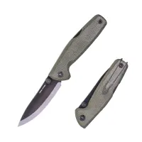 Real Steel RSK Yak Scandi Grind Bushcraft Folder Green...