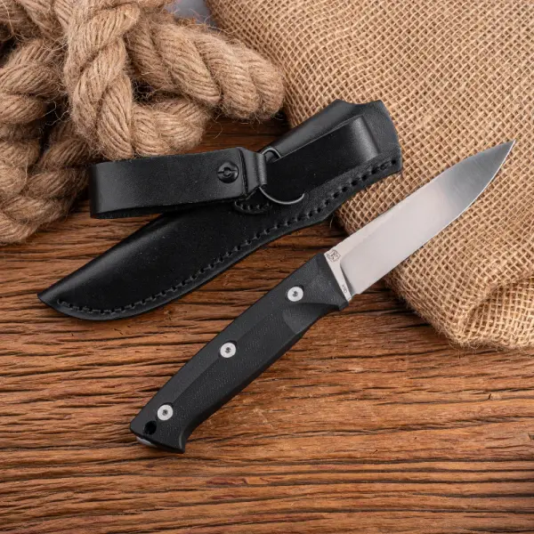 Real Steel RSK Black Thorn Black G10 - K110 Stahl Lederscheide