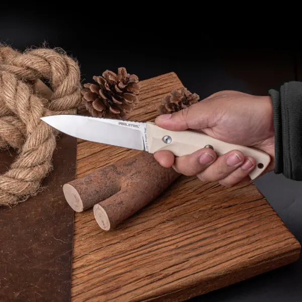 Real Steel RSK Black Thorn Ivory  G10 - K110 Stahl Lederscheide
