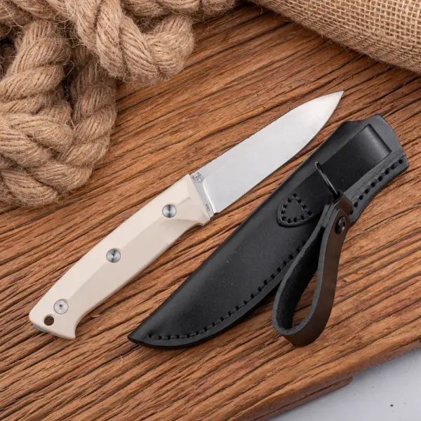 Real Steel RSK Black Thorn Ivory  G10 - K110 Stahl Lederscheide