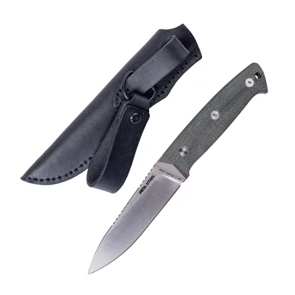 Real Steel RSK Black Thorn Green Micarta - K110 Stahl Lederscheide fixed feststehend