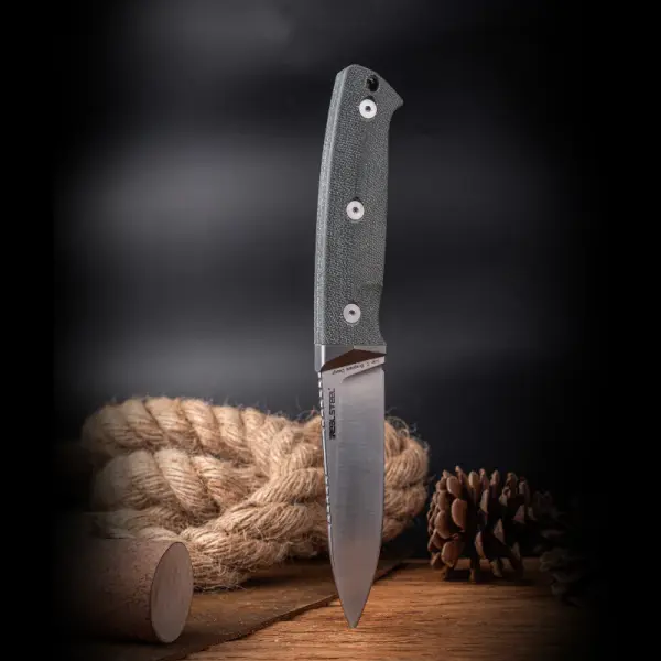 Real Steel RSK Black Thorn Green Micarta - K110 Stahl Lederscheide fixed feststehend