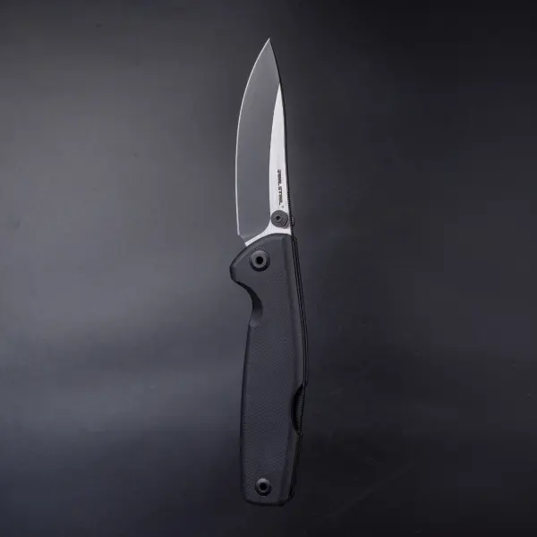 Real Steel RSK Yak Flat Grind Bushcraft Folder Black G10