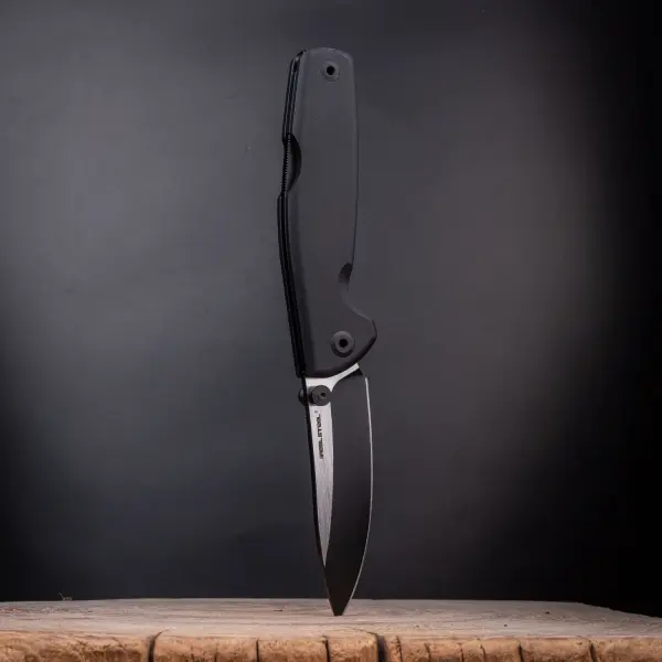 Real Steel RSK Yak Flat Grind Bushcraft Folder Black G10