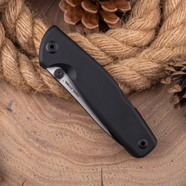 Real Steel RSK Yak Flat Grind Bushcraft Folder Black G10