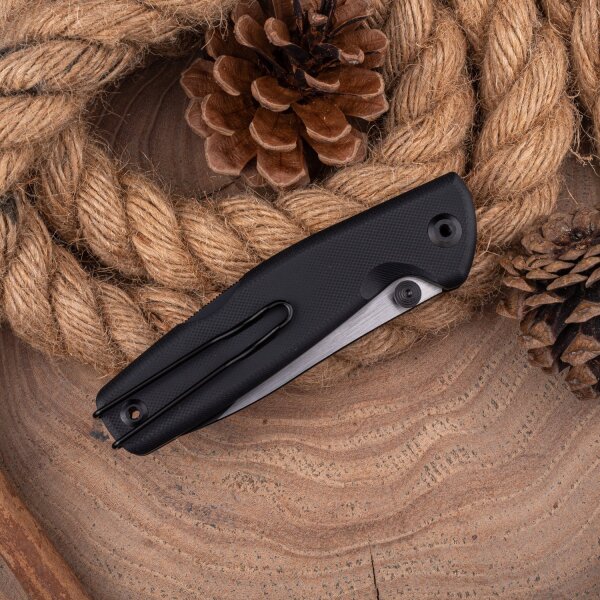 Real Steel RSK Yak Flat Grind Bushcraft Folder Black G10