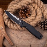 Real Steel RSK Yak Flat Grind Bushcraft Folder Black G10