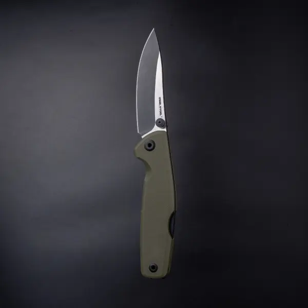 Real Steel RSK Yak Flat Grind Bushcraft Folder Green G10