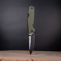 Real Steel RSK Yak Flat Grind Bushcraft Folder Green G10