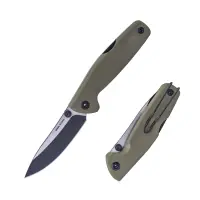 Real Steel RSK Yak Flat Grind Bushcraft Folder Green G10