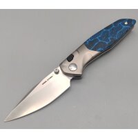 Real Steel RSK Hoeft Titanium & Blue Damascus G10 -...