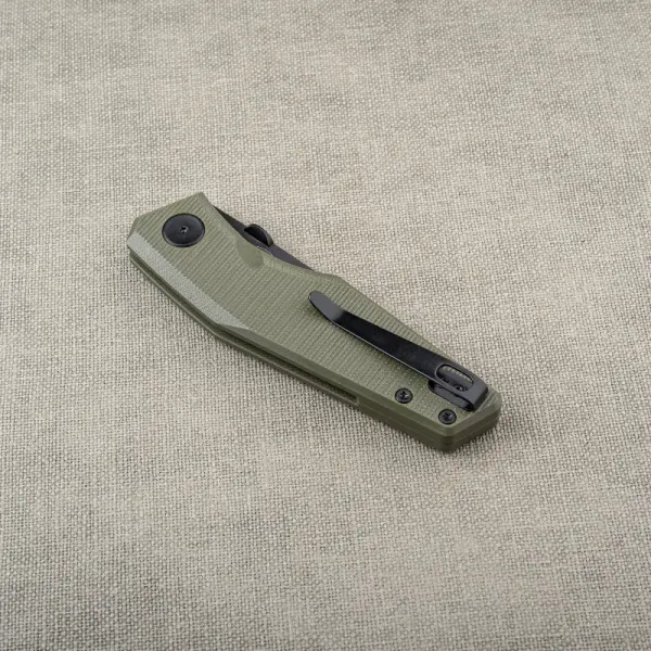 Real Steel RSK Spectrum PVD black / OD Green G10 Nitro-V Stahl Button Lock