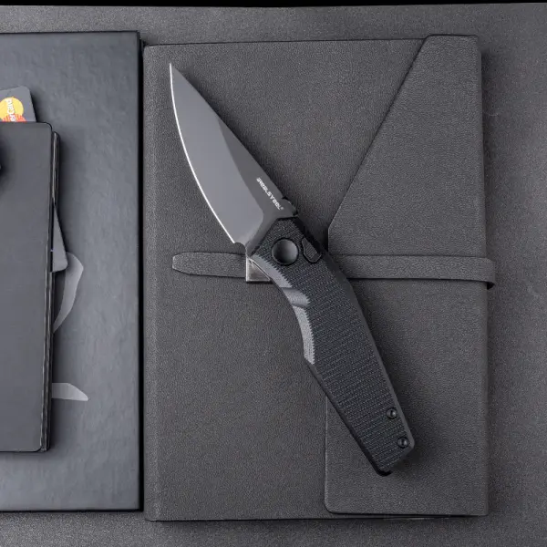 Real Steel RSK Spectrum PVD black / black G10 Nitro-V Stahl Button Lock