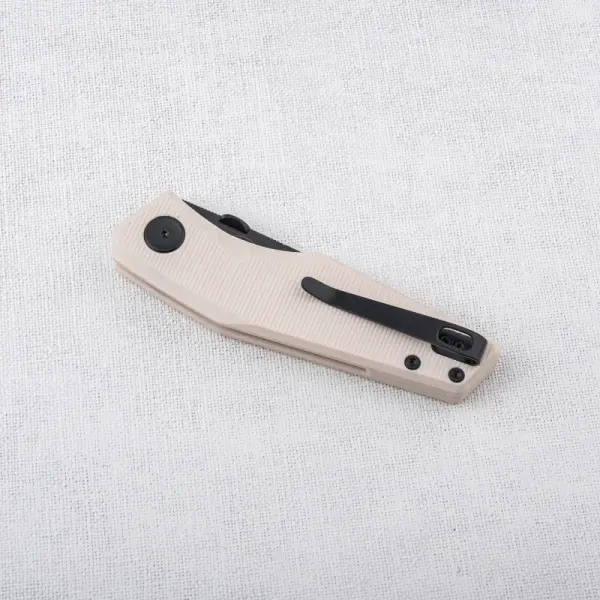 Real Steel RSK Spectrum PVD black / Ivory G10 Nitro-V Stahl Button Lock