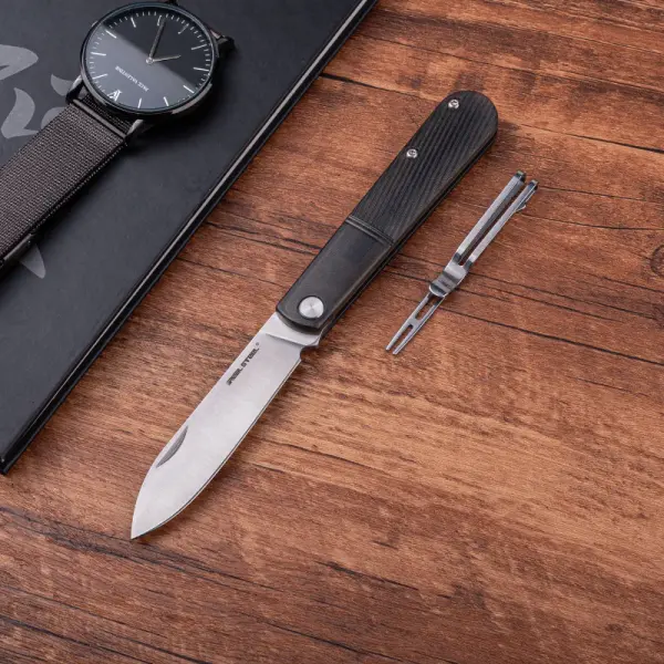 Real Steel RSK Real Barlow RB-1 Drop Point Clip mit Gabel Slipjoint