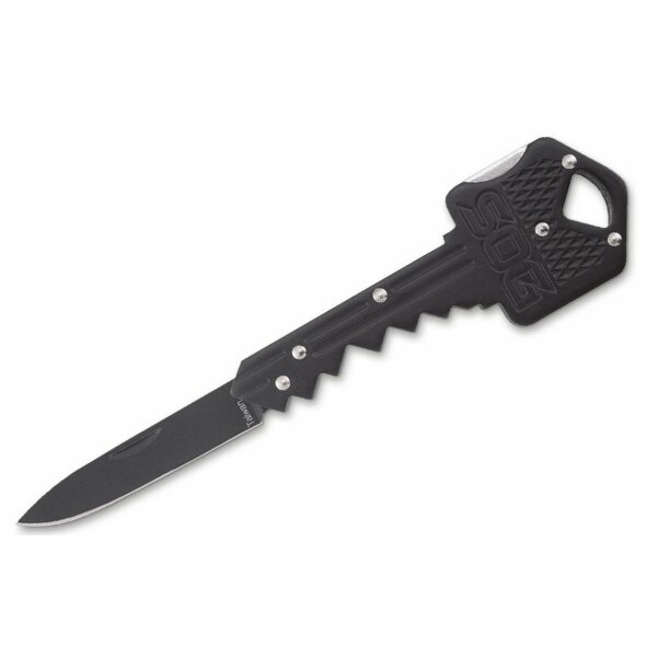 SOG BLACK Mini Messer in Schl&uuml;sselform Schl&uuml;sselanh&auml;nger Lockback 5Cr13MoV Stahl