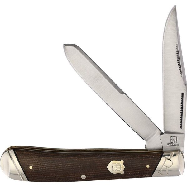 Rough Ryder Brown Burlap Micarta Trapper braun Taschenmesser Micartagriff Messer RR2330