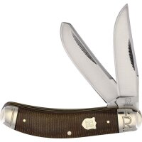 Rough Ryder Brown Burlap Micarta Sowbelly Trapper braun...