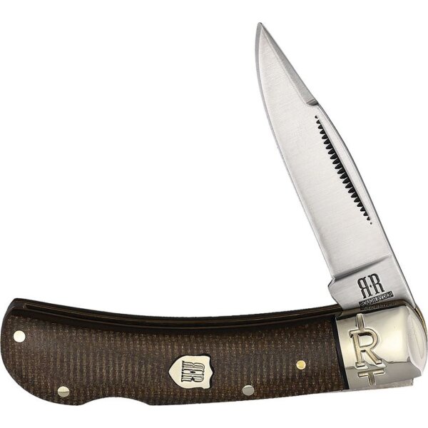 Rough Ryder Brown Burlap Micarta Lockback braun Taschenmesser Micartagriff Messer RR2337