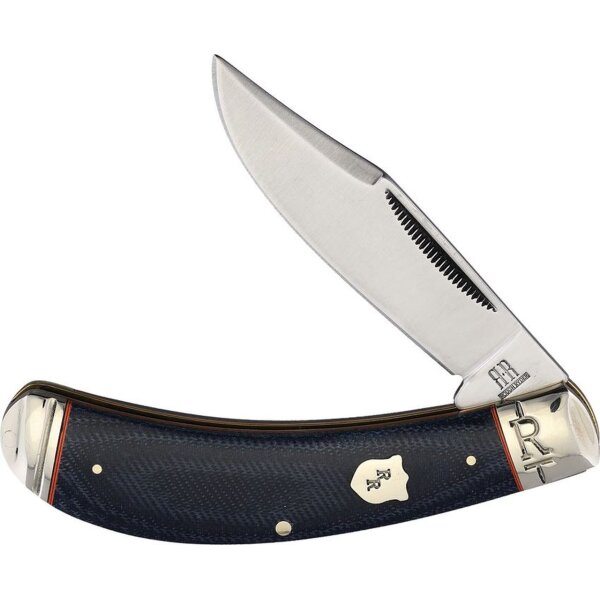 Rough Ryder Peanut Bow Trapper Blue Jeans Micarta blau Slipjoint Taschenmesser Messer RR2373