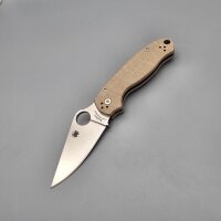 Spyderco Para 3 Brown Braun Canvas Micarta CPM Cru-Wear...