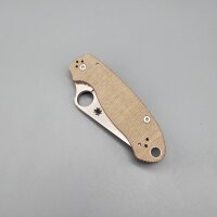 Spyderco Para 3 Brown Braun Canvas Micarta CPM Cru-Wear...