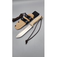 Joker Nomad Canvas Micarta beige N695 Stahl Kydexscheide...