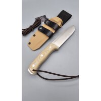 Joker Nomad Canvas Micarta beige N695 Stahl Kydexscheide...