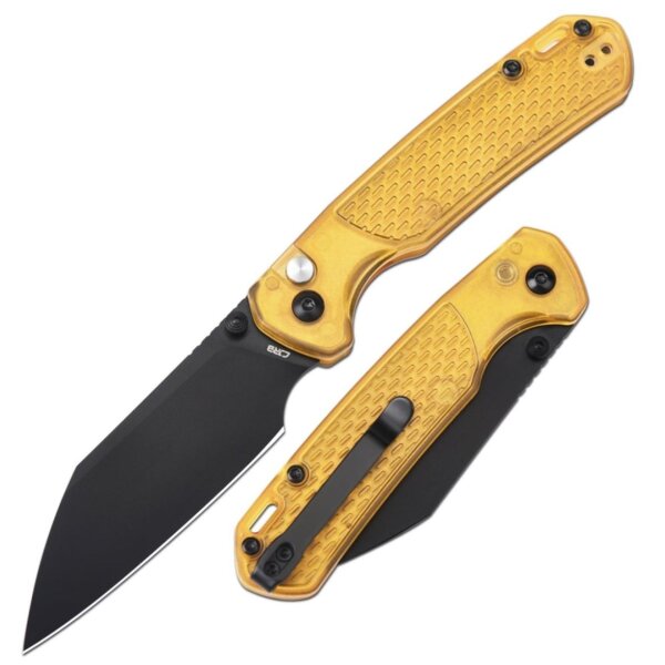 CJRB Pyrite-Light CJRB1945-AMB AR-RPM9 Button Lock Gold Yellow Gelb FRN Taschenmesser Messer