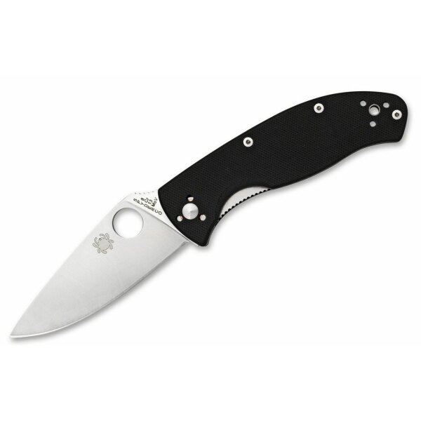Spyderco Tenacious Satin Plain 8Cr13MoV Stahl G10 Schwarz Black 01SP590