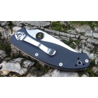 Spyderco Tenacious Satin Plain 8Cr13MoV Stahl G10 Schwarz...