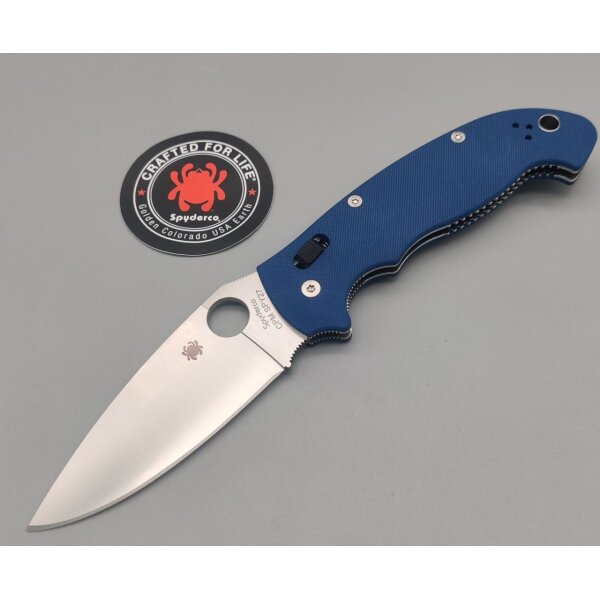 Spyderco Manix 2 XL Cobalt Blue Blau CPM-SPY27 Stahl Ball Bearing Lock & G10 Griff Made in USA