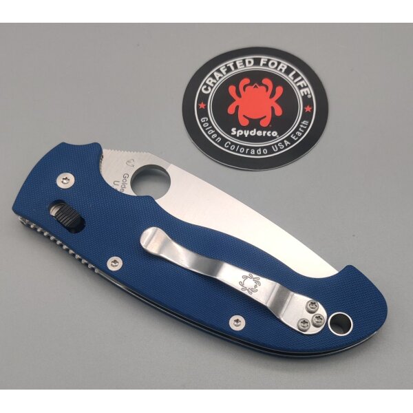 Spyderco Manix 2 XL Cobalt Blue Blau CPM-SPY27 Stahl Ball Bearing Lock & G10 Griff Made in USA