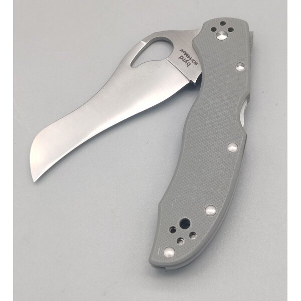 Byrd Spyderco Gooney Grey G10 Grau Backlock 9Cr14MoV Stahl SPBY24GPGY