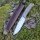 J&V Forester Knives Gineta Premium Messer mit N690co Stahl Yute Bison Micarta  inkl. Lederscheide braun