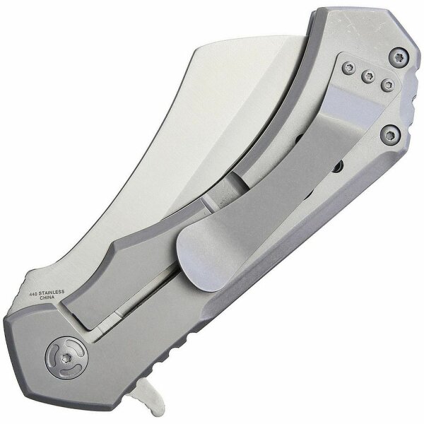 S-Tec Cleaver XL Taschenmesser Messer 440 Stahl SILVER + Tasche 26 cm