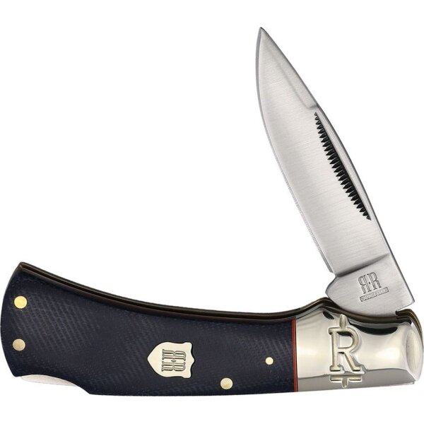 Rough Ryder Lockback Taschenmesser mit Denim Jeans Micarta und Backlock rostfrei RR2354