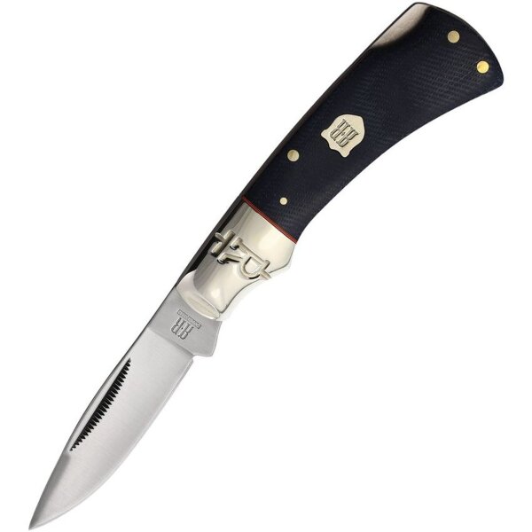 Rough Ryder Lockback Taschenmesser mit Denim Jeans Micarta und Backlock rostfrei RR2354