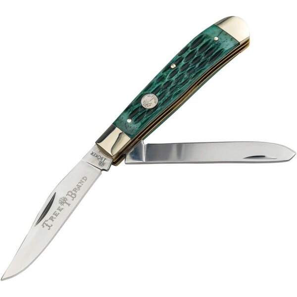 Böker Boker Tree Brand Traditional Series 2.0 Green Jigged Bone grüner Knochen Trapper Folding Knife Taschenmesser USA only