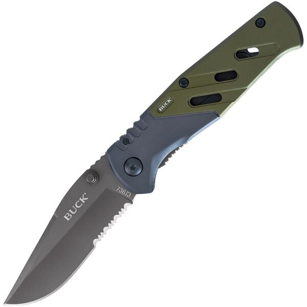 Buck Knives Trekker XLT Linerlock Taschenmesser Messer Serrations Titanium coated Aluminiumgriff BU736GRX