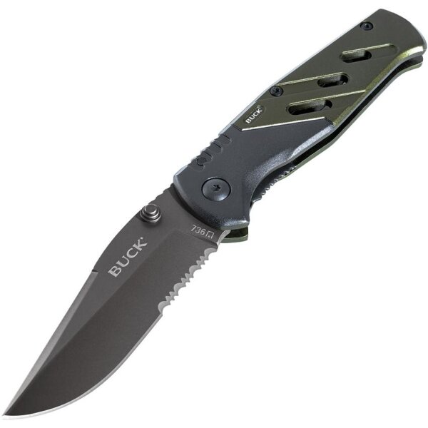 Buck Knives Trekker XLT Linerlock Taschenmesser Messer Serrations Titanium coated Aluminiumgriff BU736GRX