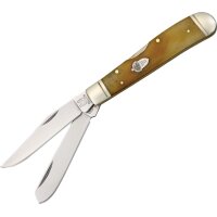 Rough Ryder Rider Tobacco Smooth Bone Trapper Lockback...